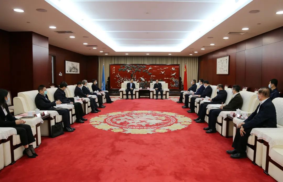 中國(guó)華電董事長(zhǎng)江毅、總經(jīng)理葉向東會(huì)見中國(guó)大唐董事長(zhǎng)鄒磊、總經(jīng)理劉明勝
