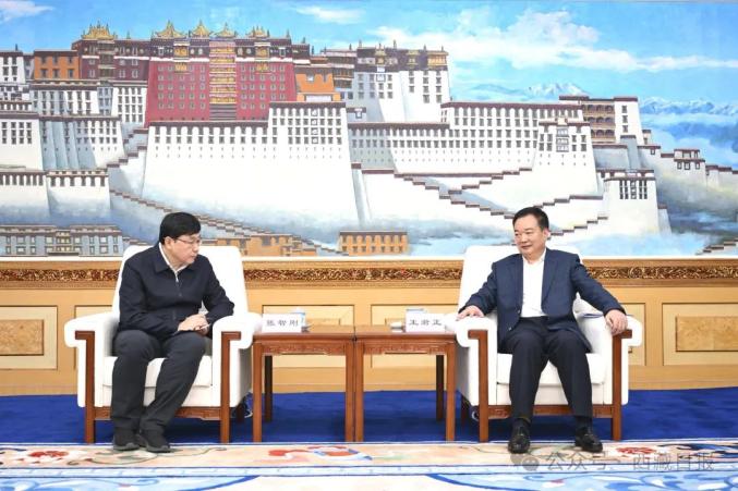 西藏自治區(qū)黨委書記王君正與國家電網公司董事長、黨組書記張智剛座談